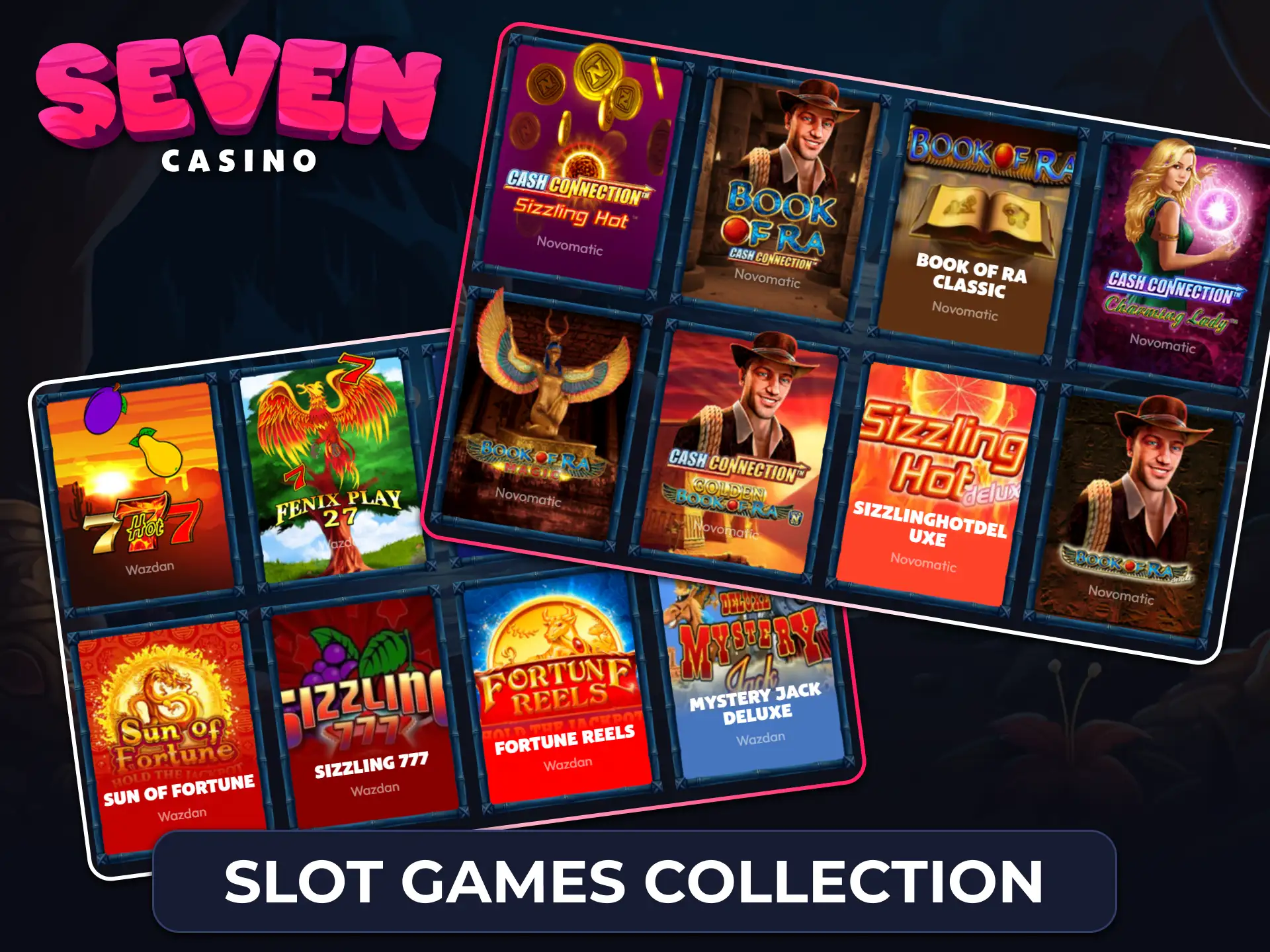 Enjoy a world class selection of high quality slot games at Seven Casino UK.